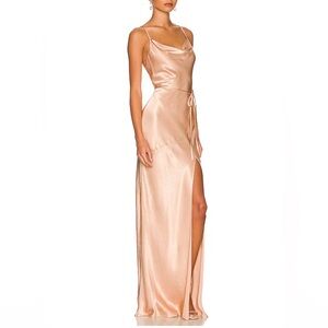 Shona Joy La Lune Bias Cowl Maxi Dress in Desert Rose (AU6/US2)